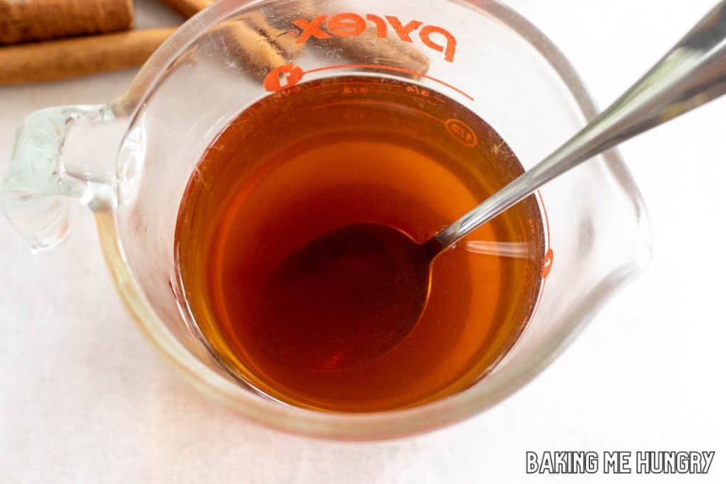 sugar mixed in tea
