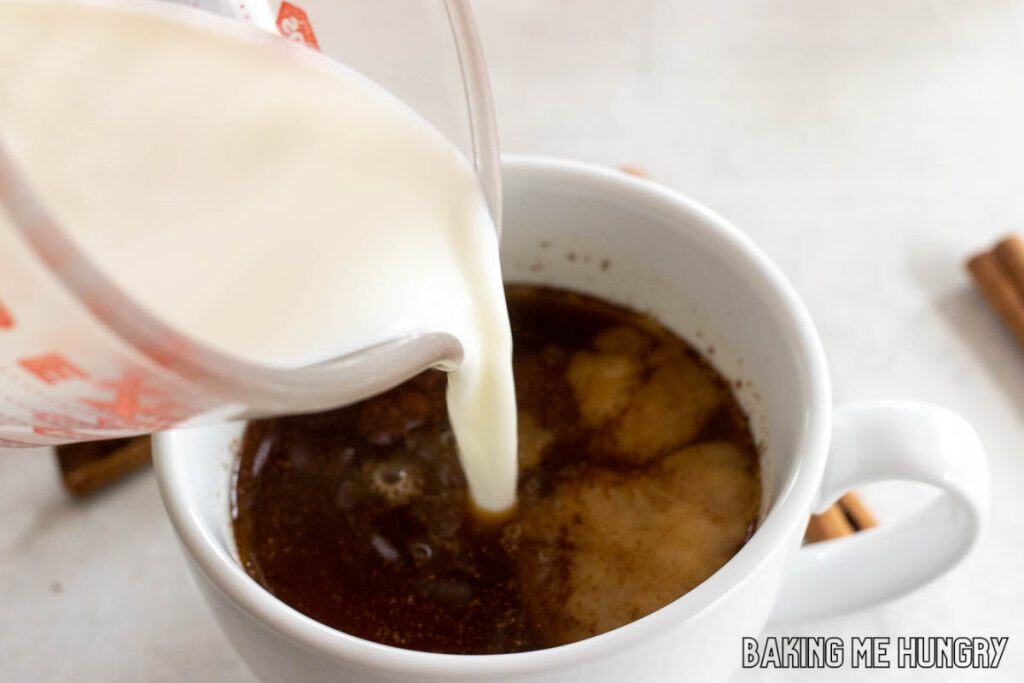 hot milk being added