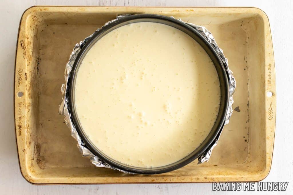 springform pan in water bath