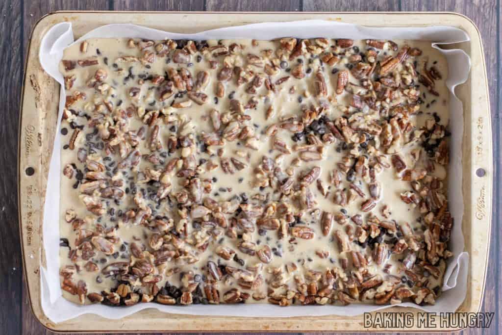 baking dish ready to go in the oven