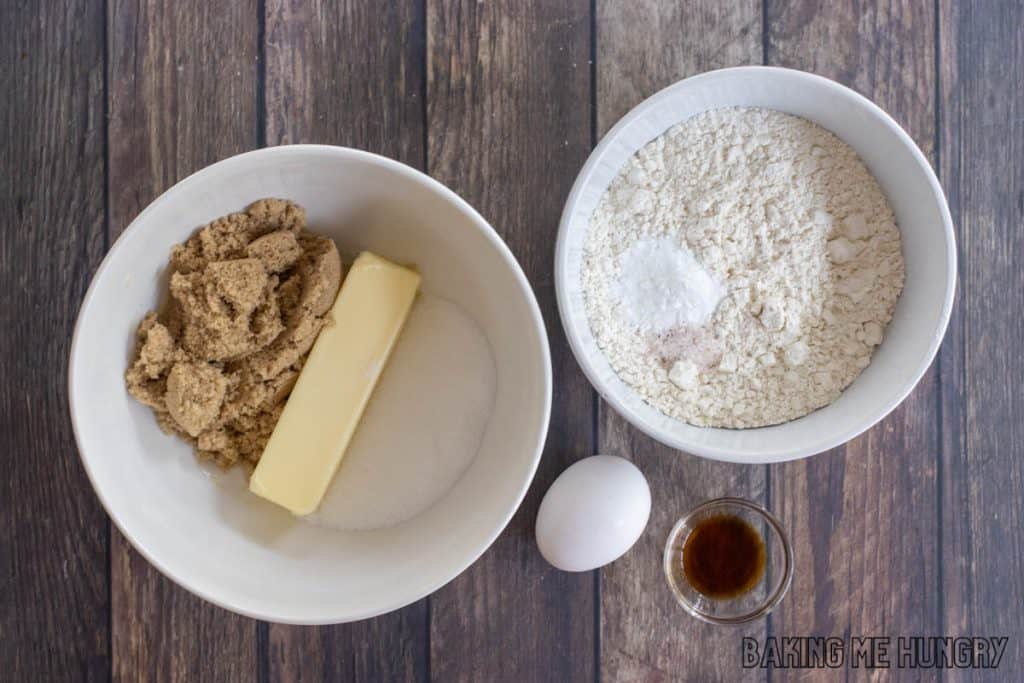 ingredients for crust in bowls