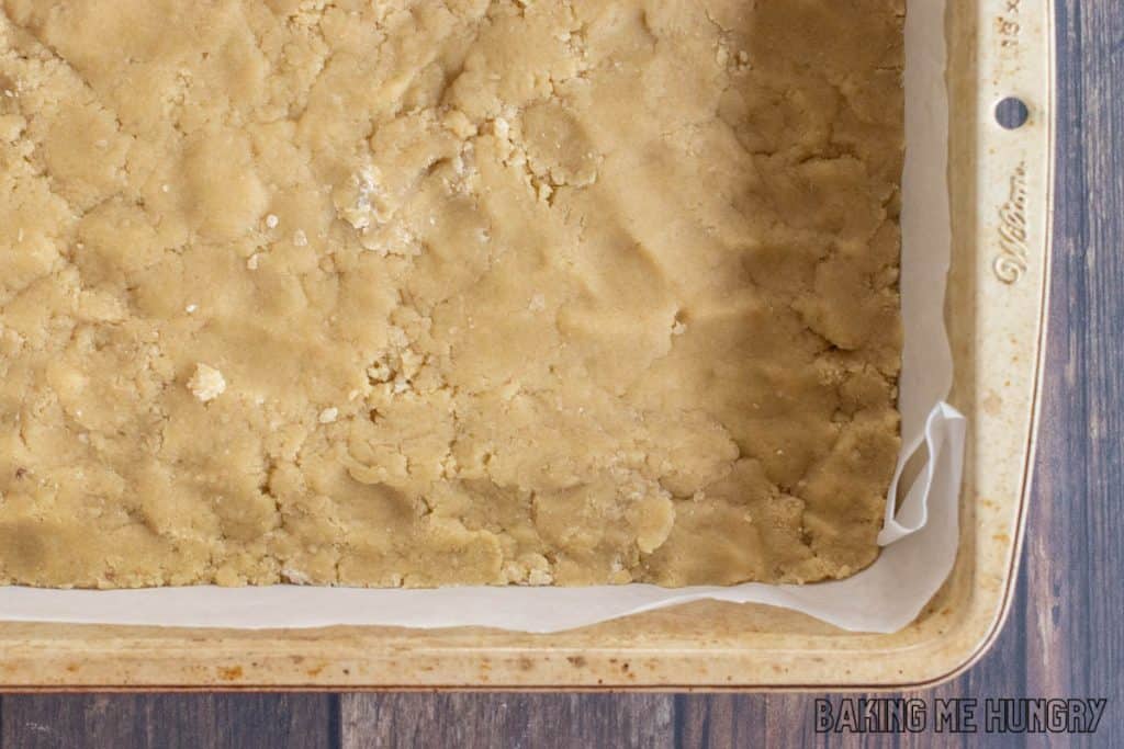 crust pressed into pan