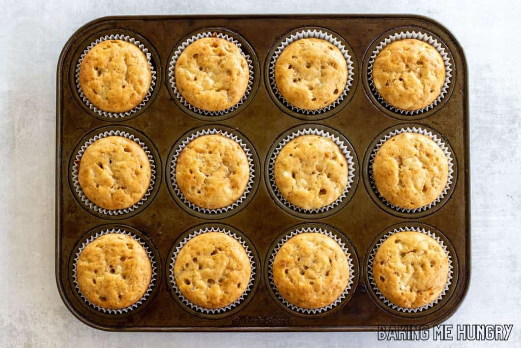 baked muffins in pan