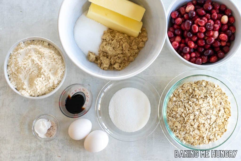 ingredients in bowls