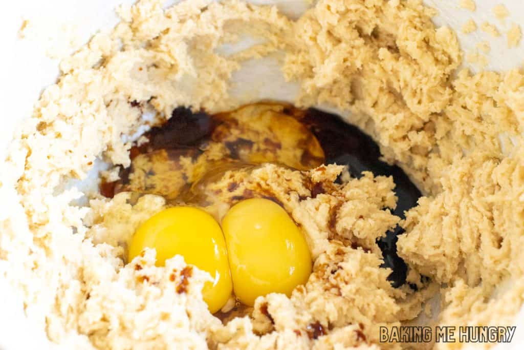 eggs and vanilla added