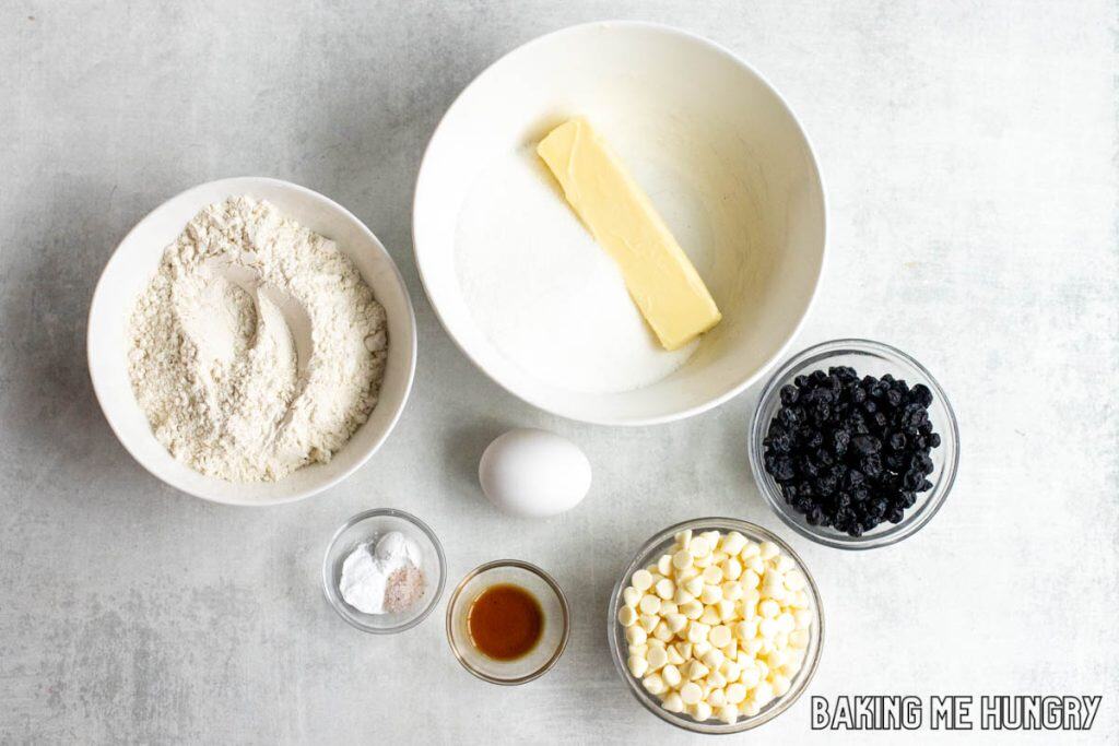 ingredients in bowls