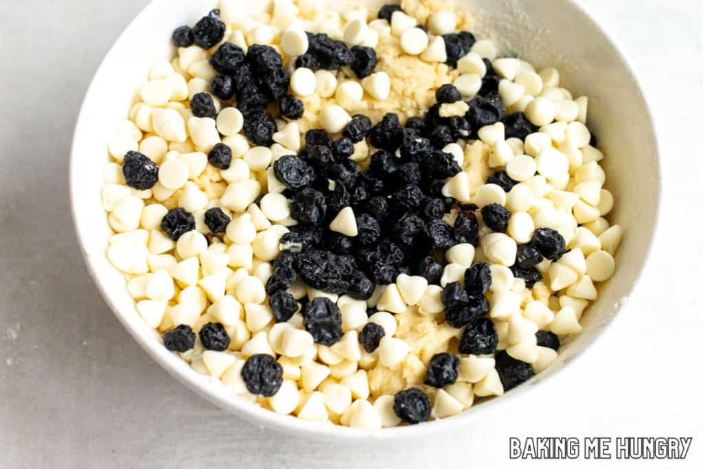 chocolate chips and blueberries added