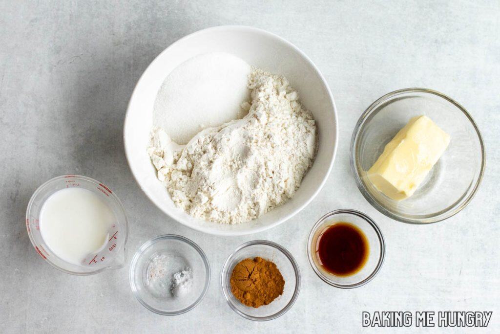 ingredients in small bowls