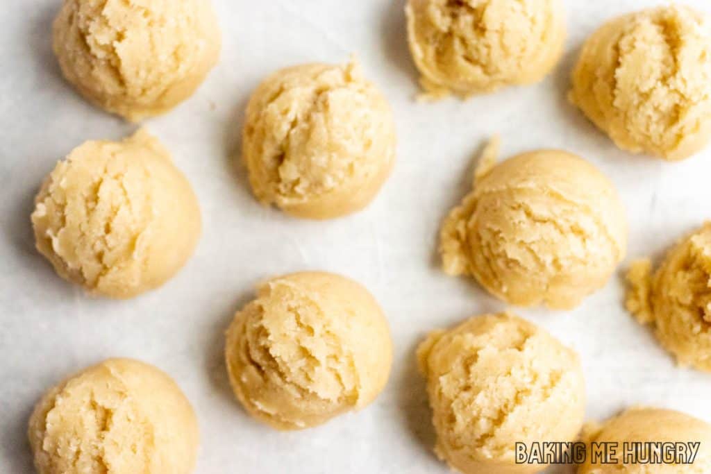 balls of dough on wax paper