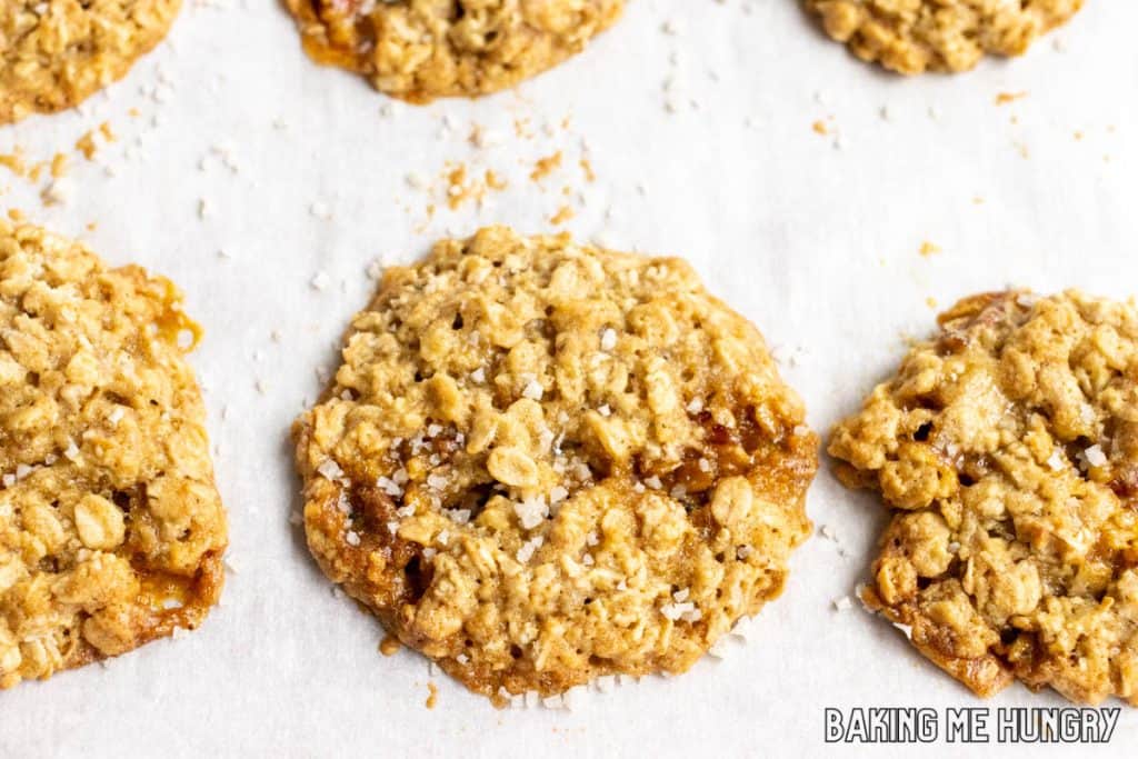 baked cookies on parchment