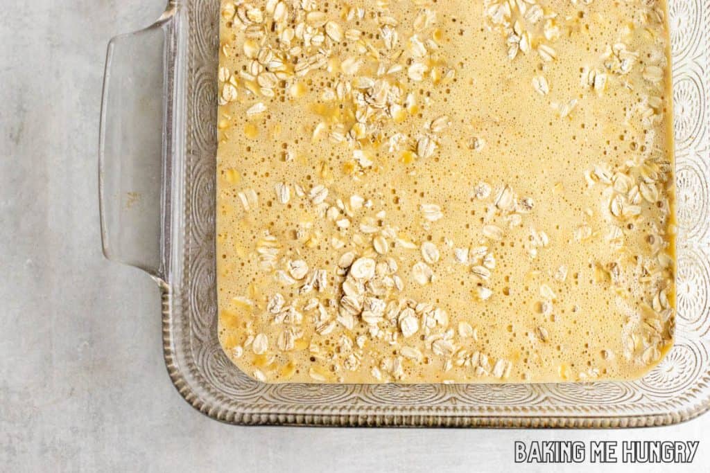 batter in baking dish