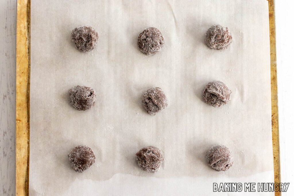 balls of dough on parchment