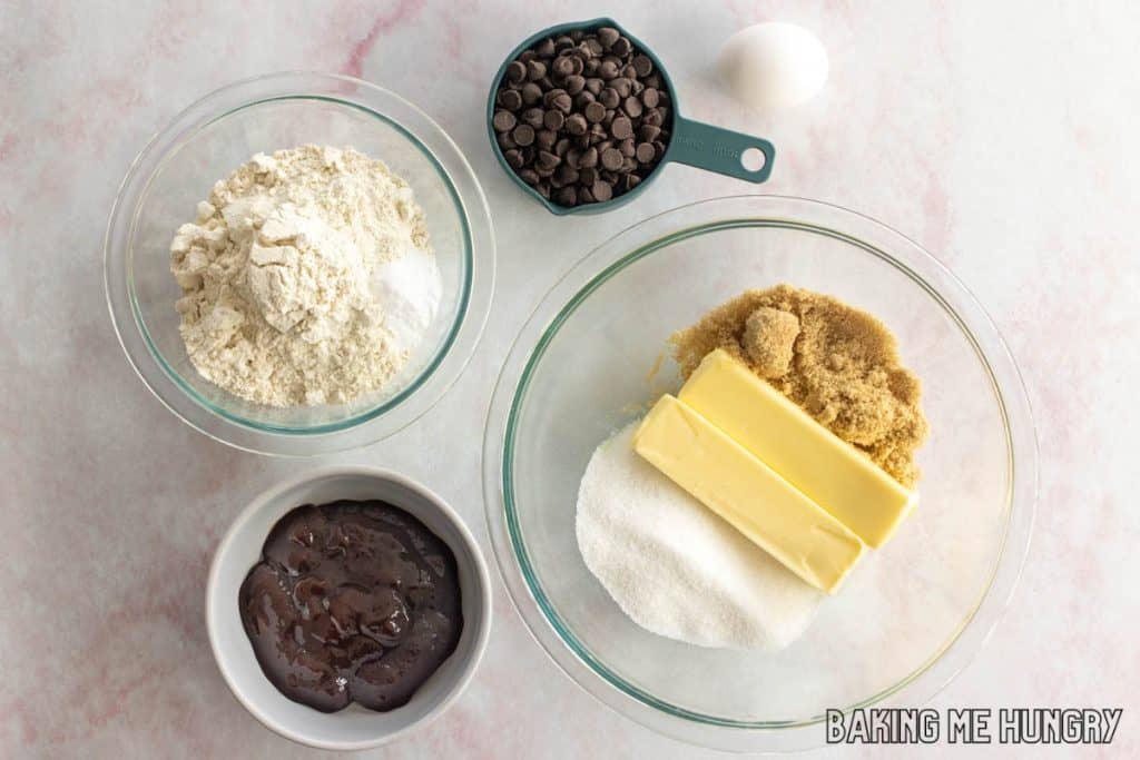 ingredients in bowls