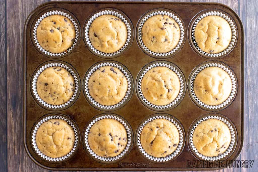 baked muffins in pan