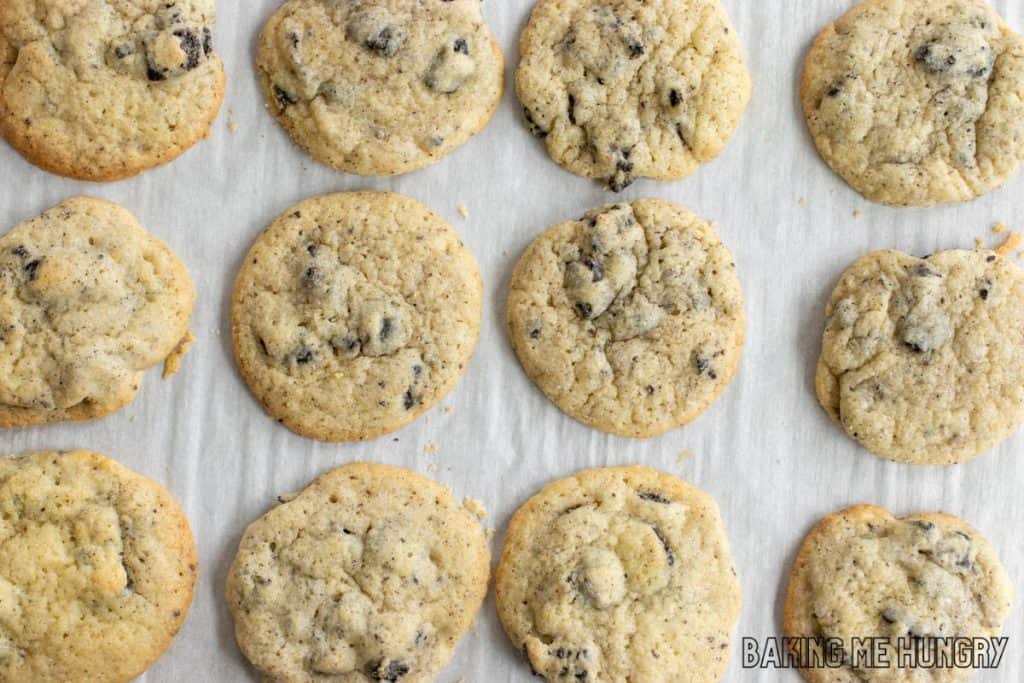 baked cookies on parchment