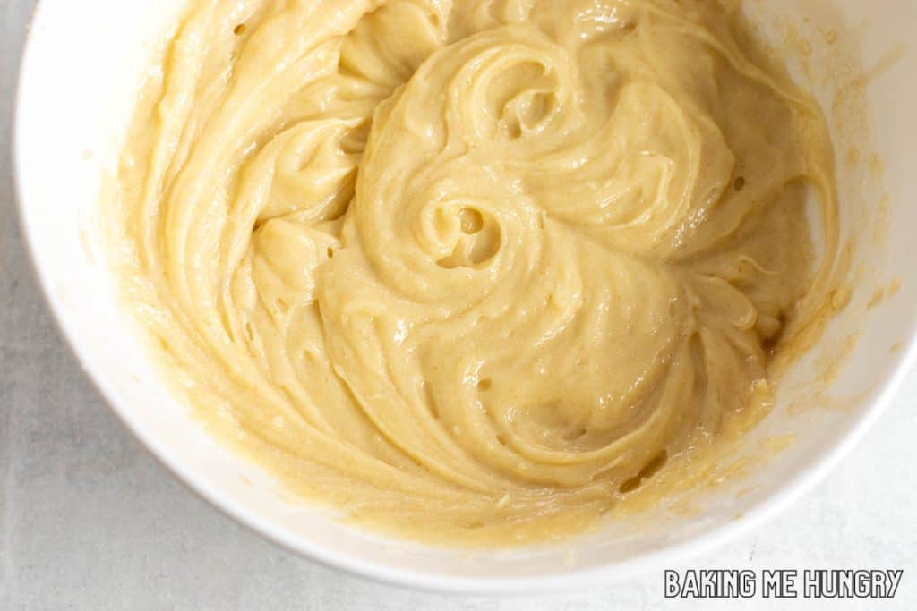 wet ingredients mixed in bowl