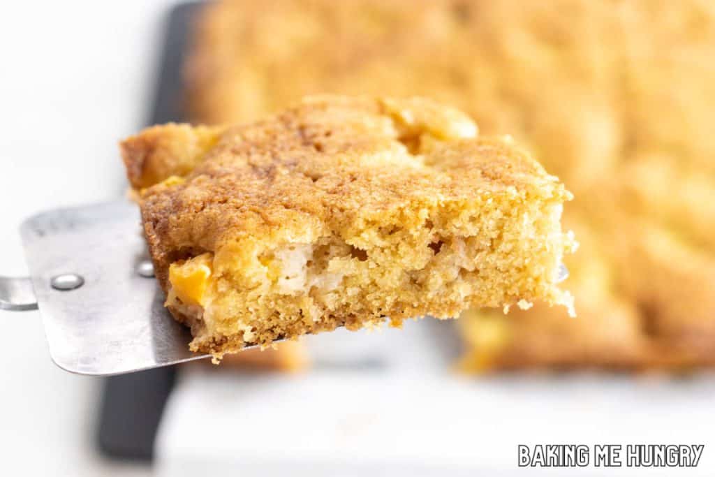 serving spatula lifting up blondie