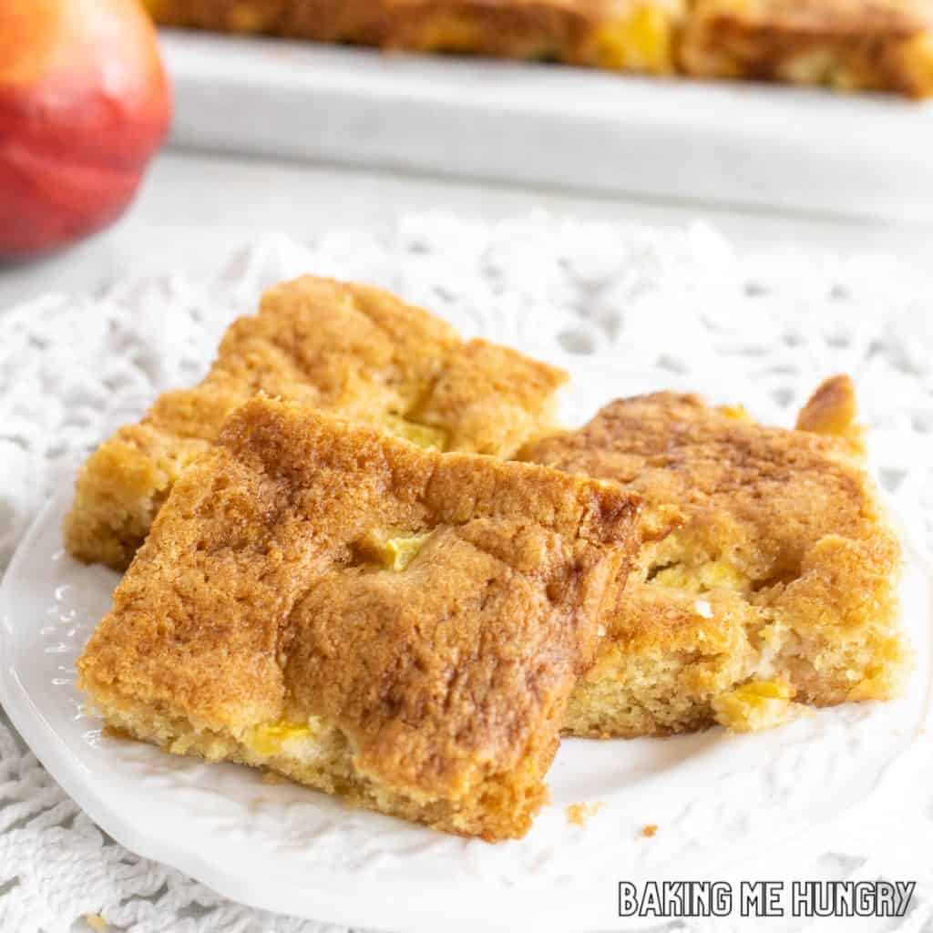 plate of peach blondies