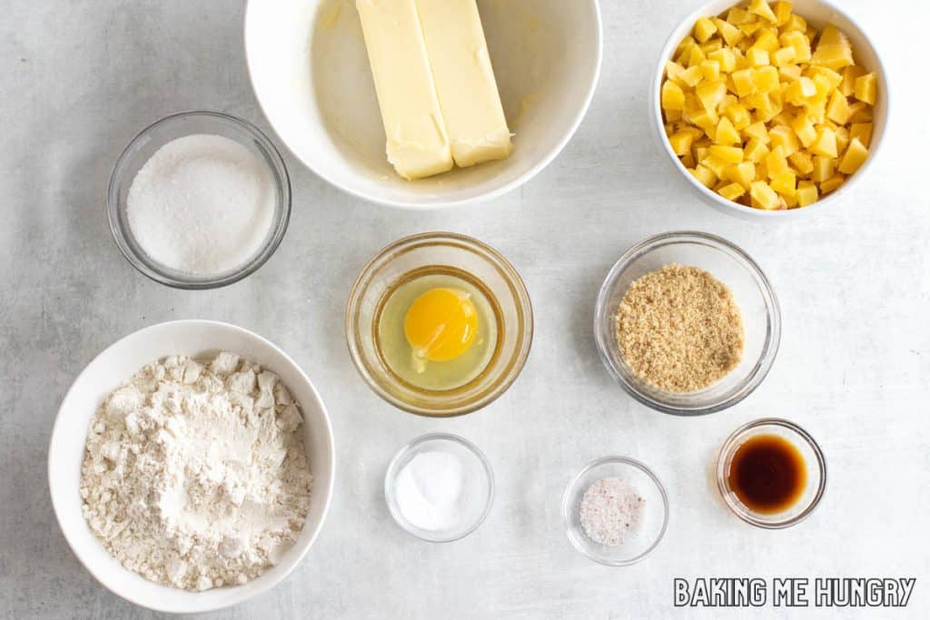 ingredients in bowls
