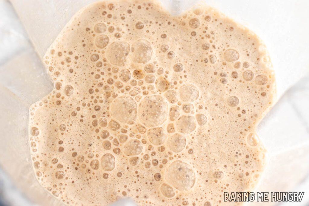 creamy liquid in blender