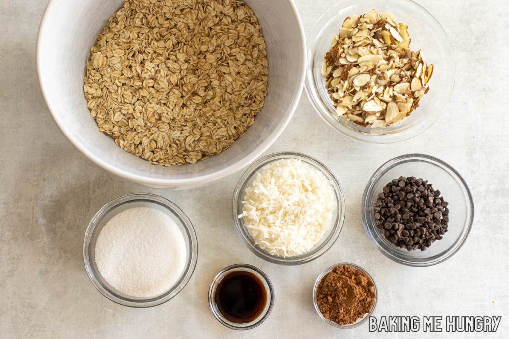 ingredients in bowls