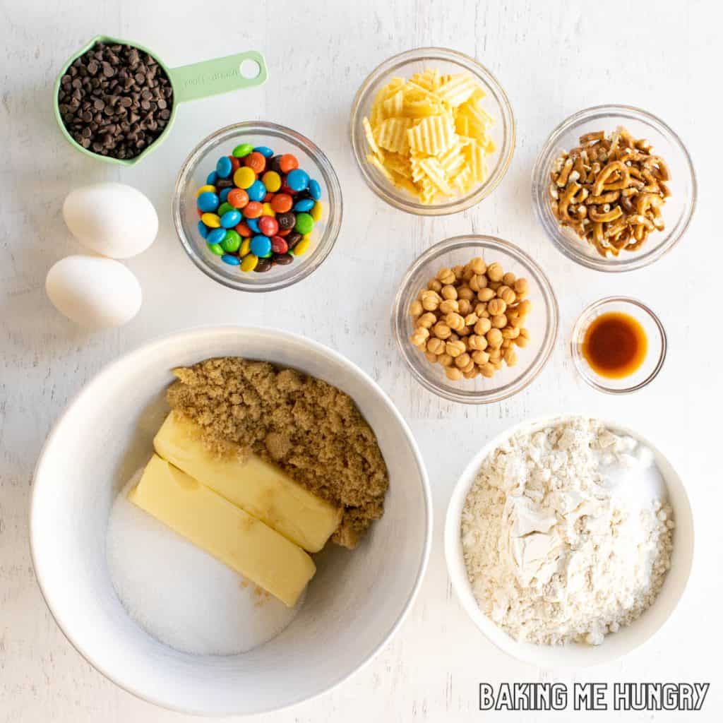 ingredients in bowls