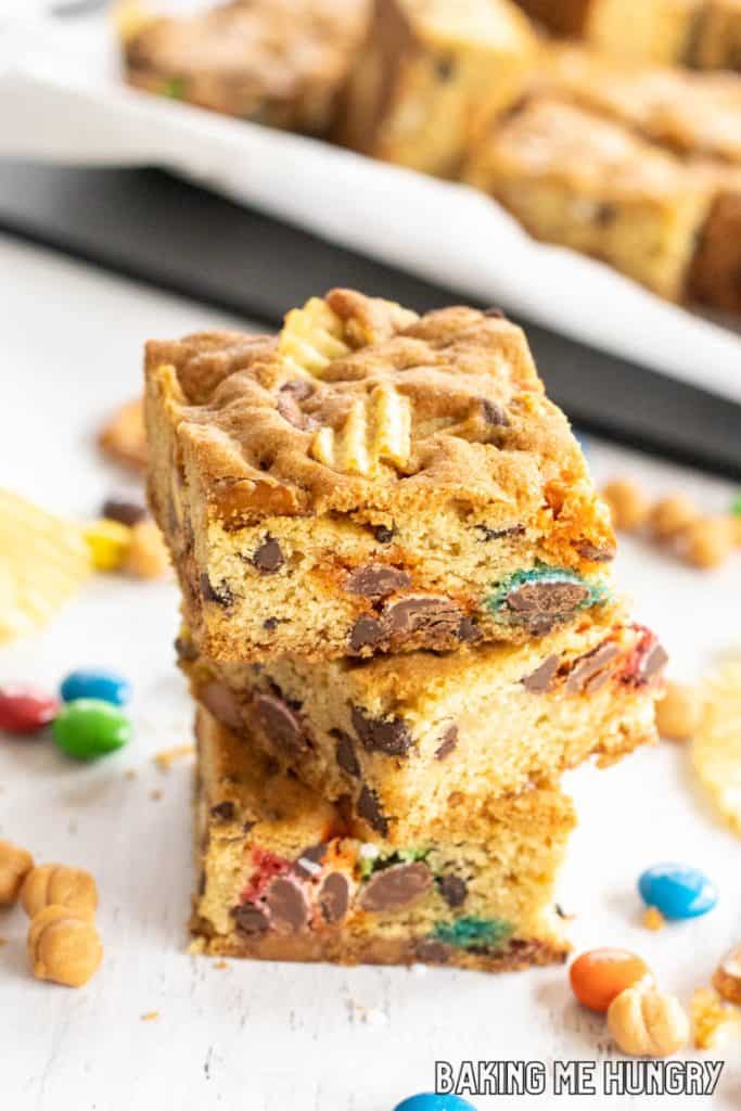 stack of kitchen sink cookie bars
