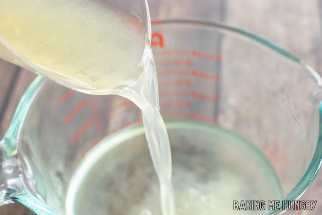 lemon juice being added