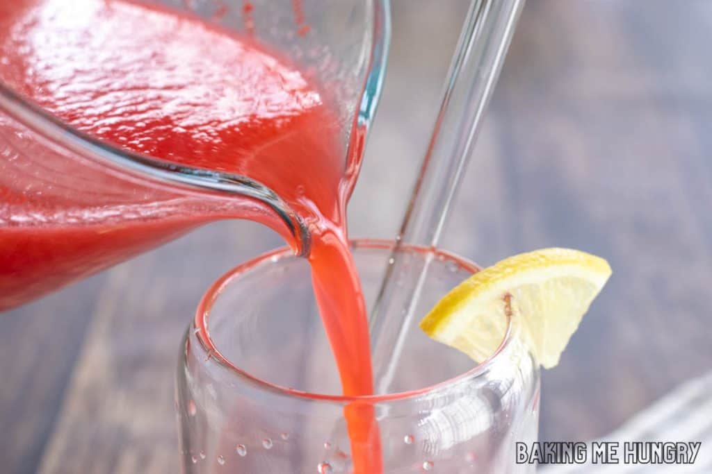berry puree being added