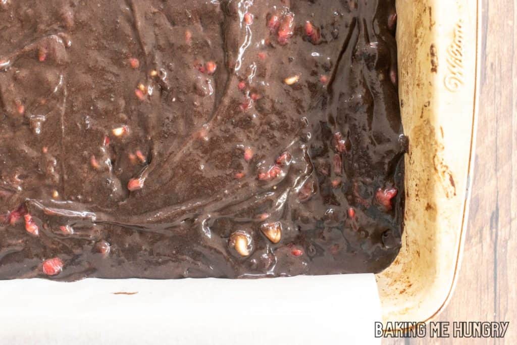 batter spread in pan