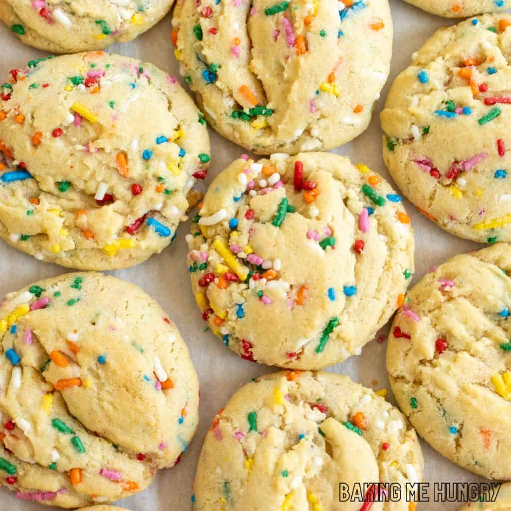 birthday sugar cookies on white background close up