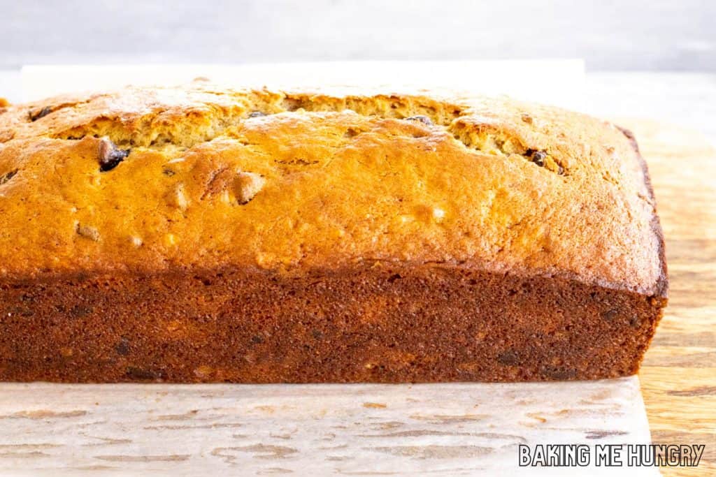 banana bread on on cutting board