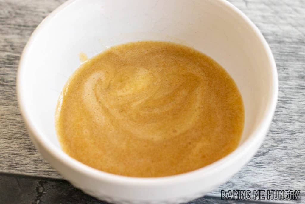 browned butter in bowl