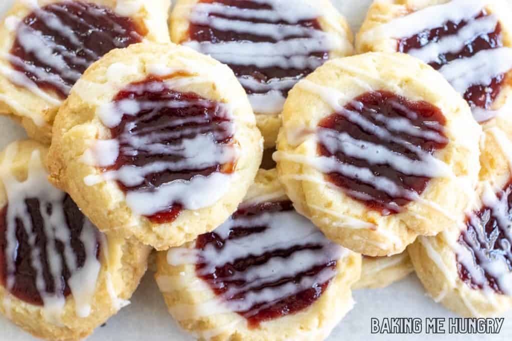 lemon raspberry cookies in a pile