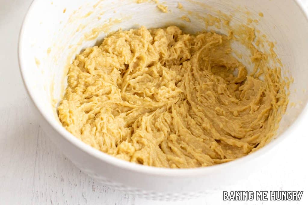 creamed butter and sugar in bowl