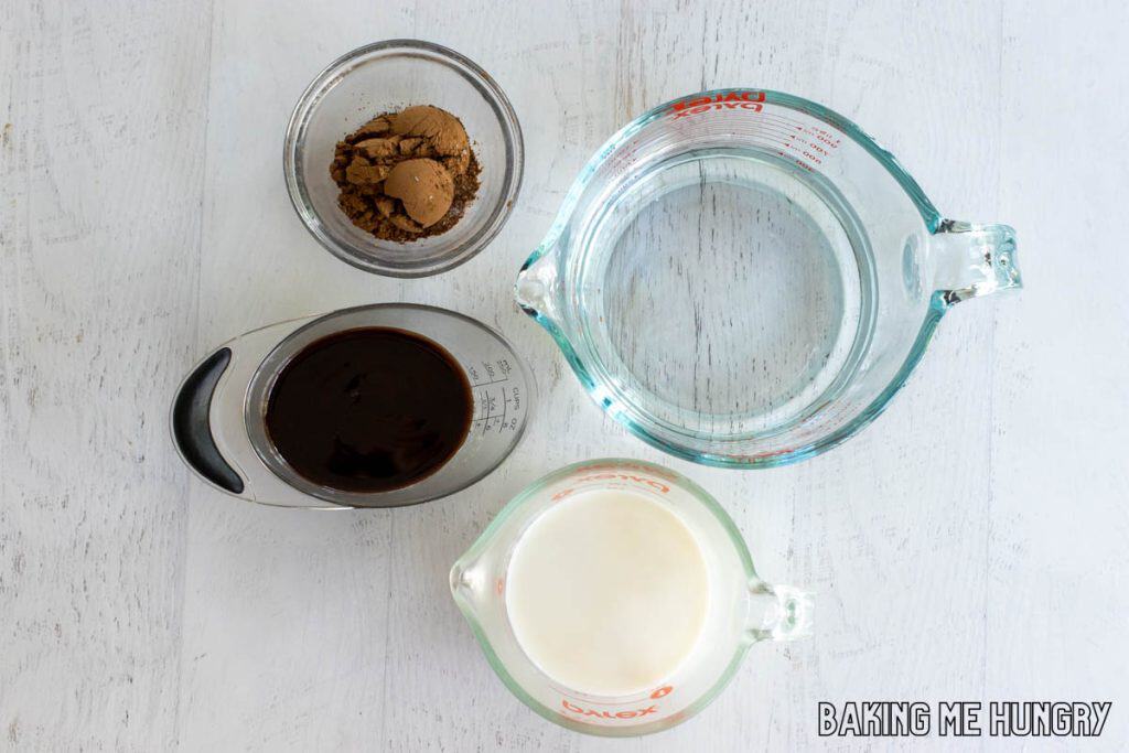 ingredients in measuring cups and bowls