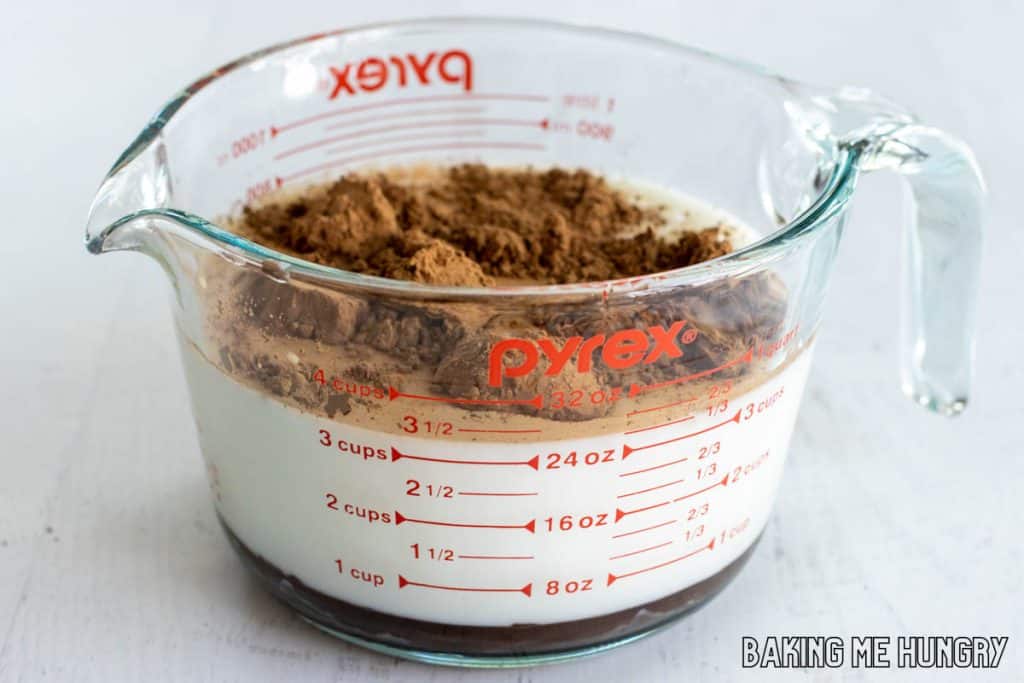 ingredients in measuring cup