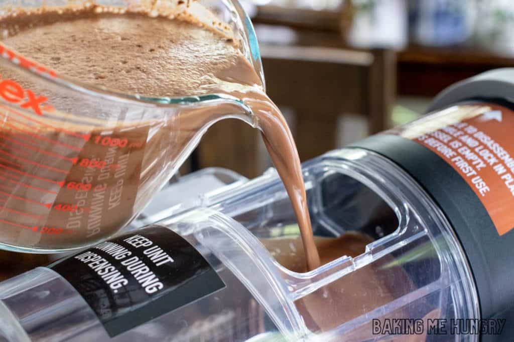 liquid being added to ninja slushi machine