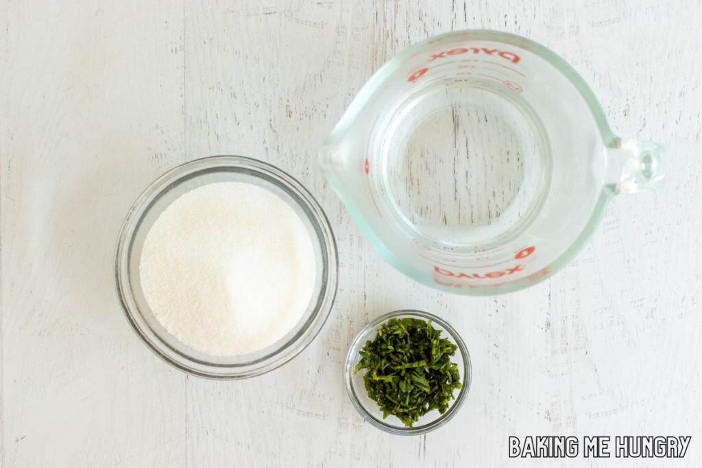 syrup ingredients in bowls