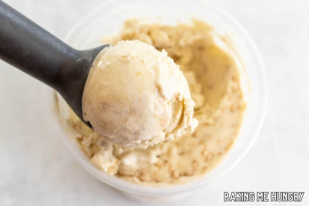 ice cream on scoop