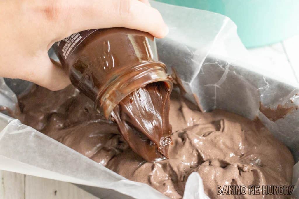hot fudge being added