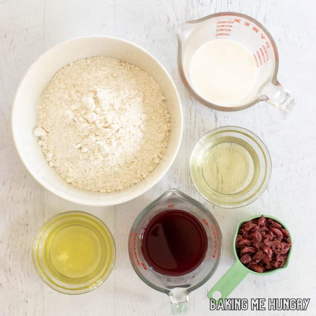 ingredients in bowls