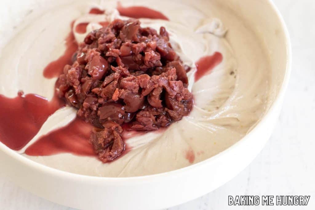 cherries added to batter