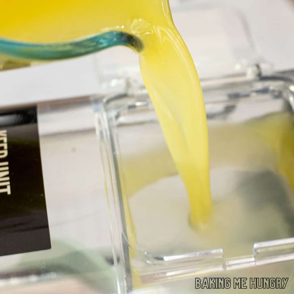 juice being poured into ninja slushi machine
