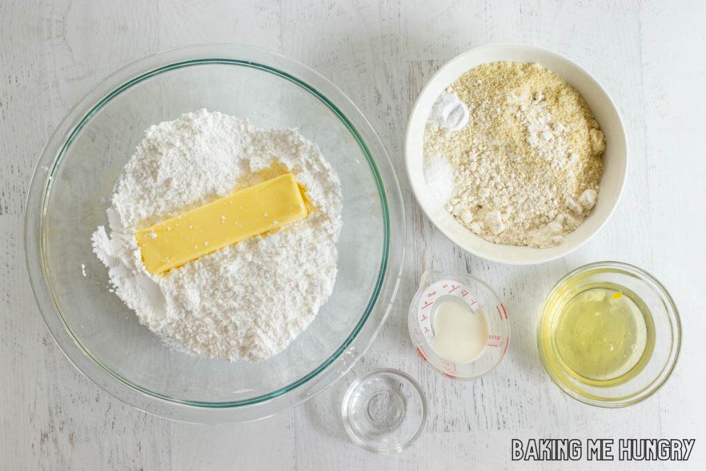 ingredients in bowls
