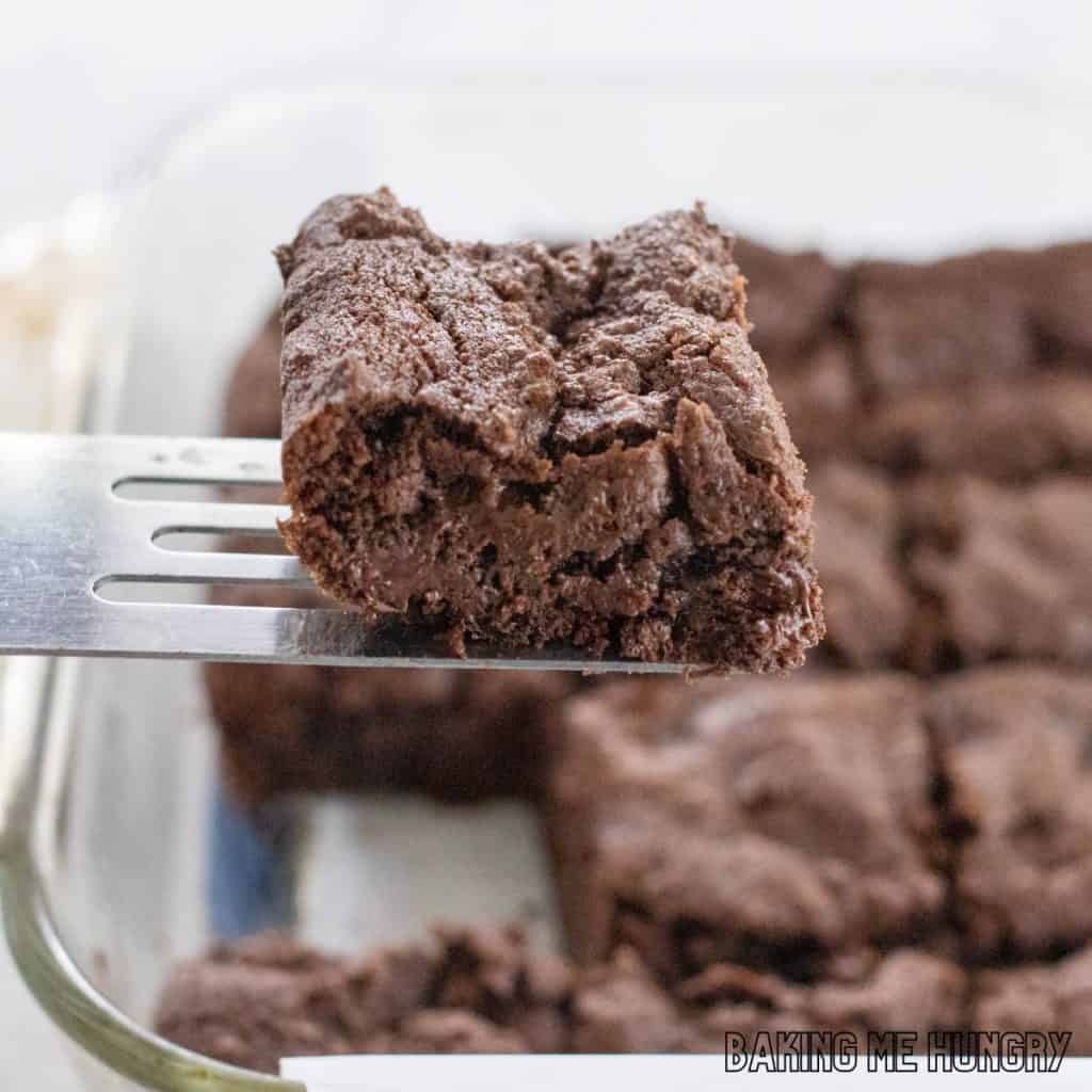 serving spatula lifting up a brownie