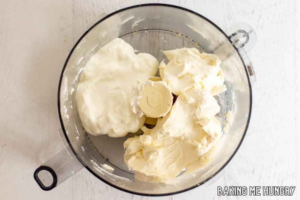 cream cheese and sour cream in food processor