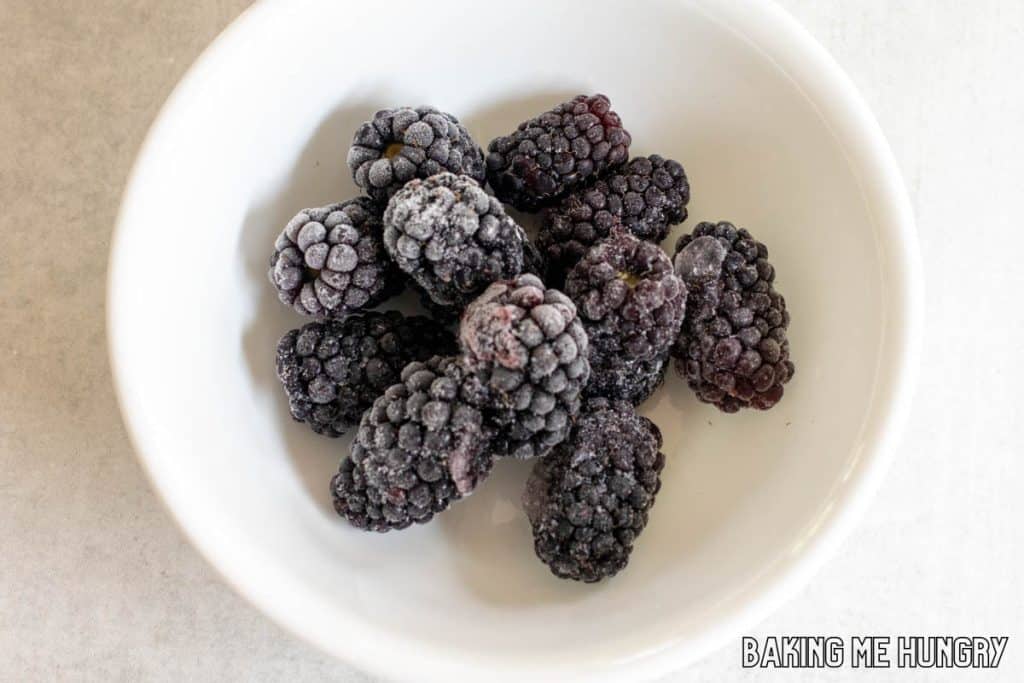 frozen blackberries in bowl
