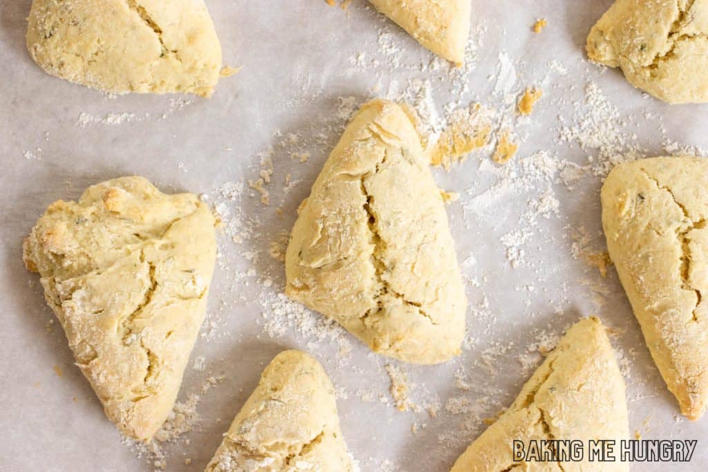 baked scones on parchment