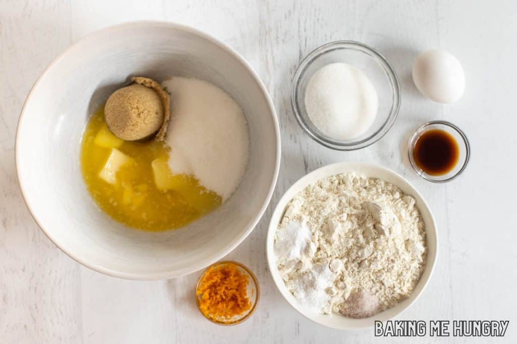 ingredients in bowls
